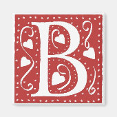 Weddenschap Harten Letter B Magneet (Voorkant)