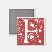 Weddenschap Harten Letter F Magneet (Voorkant / Achterkant)