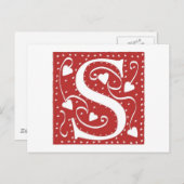Weddenschap harten letter S Briefkaart (Voorkant / Achterkant)
