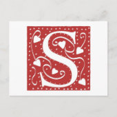 Weddenschap harten letter S Briefkaart (Voorkant)
