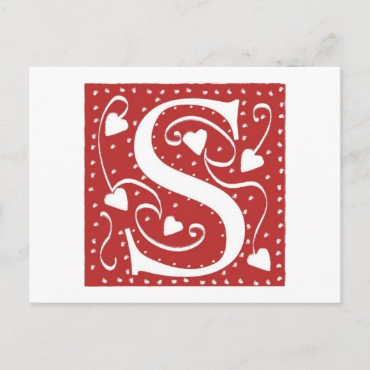 Weddenschap harten letter S Briefkaart (Voorkant)