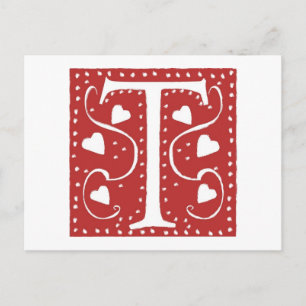 Weddenschap Harten Letter T Briefkaart