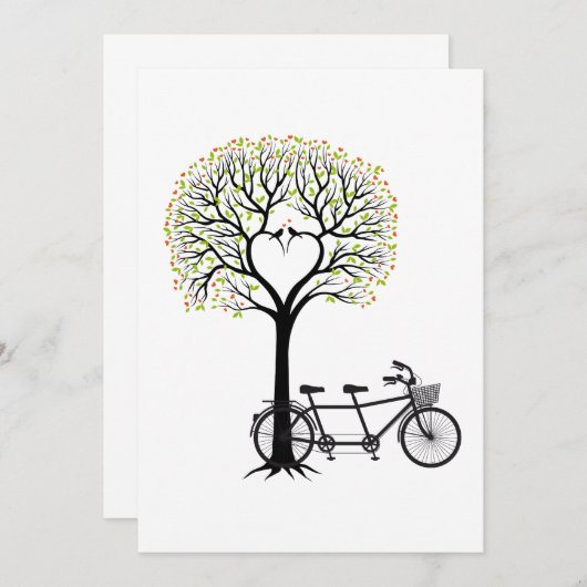 Weddenschap-hartwijn met tandem fiets kaart (Voorkant / Achterkant)