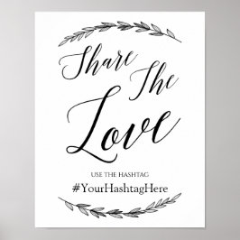 Weddenschap - Hashtag Laurel Wedding Sign Poster