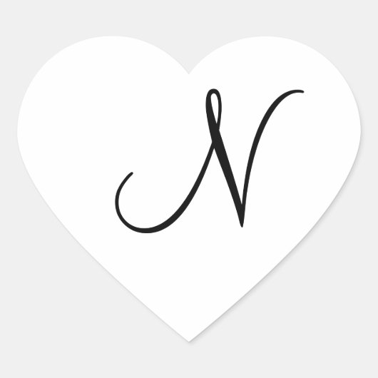 Weddenschap Hearts Monogram N Wedding Seal Sticker (Voorkant)
