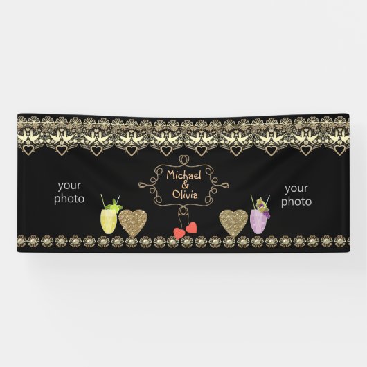 Weddenschap, huwelijksdag, bruiloft spandoek (Horizontaal)