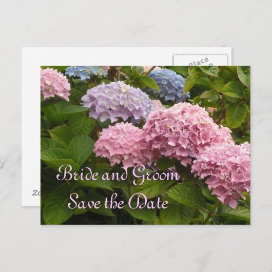 Weddenschap Hydrangeas Save the Date Aankondigingskaart (Voorkant / Achterkant)