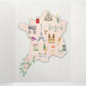 Weddenschap in France Tri-Fold Invitation Drieluik Uitnodiging (Binnenkant midden)