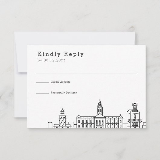 Weddenschap in Kaapstad | Stijlvolle Skyline RSVP (Voorkant)