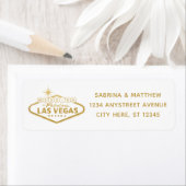 Weddenschap in Las Vegas Return-adres Etiket (Insitu)