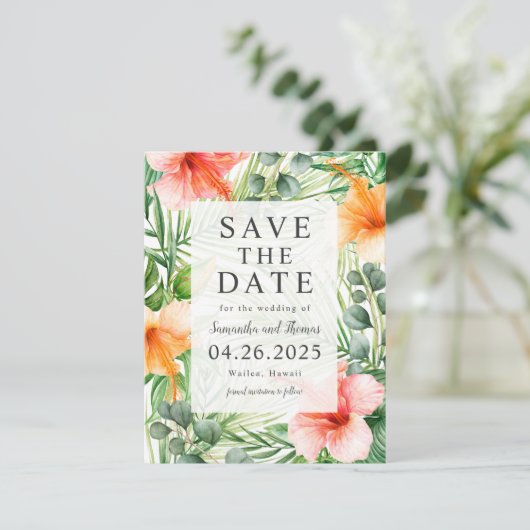 Weddenschap in Paradise Save the Date (Staand voorkant)