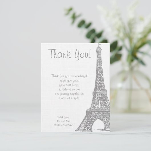 Weddenschap in Parijs Fort Hartelijk dank Bedankkaart (Staand voorkant)