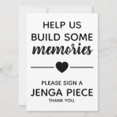 Weddenschap Jenga Guest Book Sign Kaart (Voorkant)