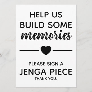 Weddenschap Jenga Guest Book Sign Kaart