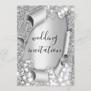 Weddenschap Jubileum 3D-effect Glam Gray Silver Kaart