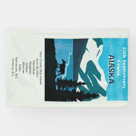 Weddenschap Jubileum Cruise Alaska Spandoek (Horizontaal)