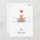 Weddenschap Jubileum Gehuwd met paren Vissen hart Briefkaart (Voorkant / Achterkant)