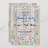 Weddenschap Jubileum Rustic Party Kaart (Voorkant / Achterkant)