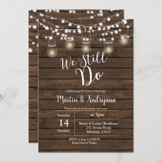 Weddenschap Jubileum We doen nog steeds een uitnod Kaart (Voorkant / Achterkant)