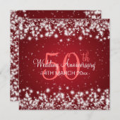 Weddenschap Jubileum Winter Sparkle Red Kaart (Voorkant / Achterkant)