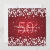Weddenschap Jubileum Winter Sparkle Red Kaart (Voorkant)