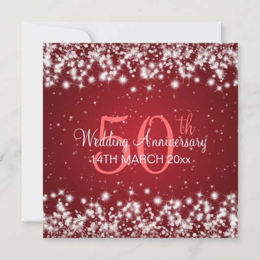 Weddenschap Jubileum Winter Sparkle Red Kaart (Voorkant)