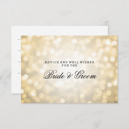 Weddenschap Kaart Gold Glitter Lights (Voorkant / Achterkant)