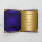 Weddenschap Kaart Uitnodiging Gold Royal Blue (Binnen)