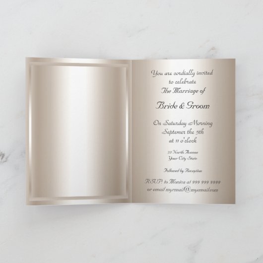 Weddenschap Kaart Uitnodiging Zilver (Binnen)