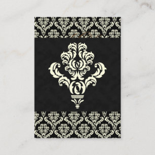 Weddenschap-kaartje Damask Black Cream Informatiekaartje