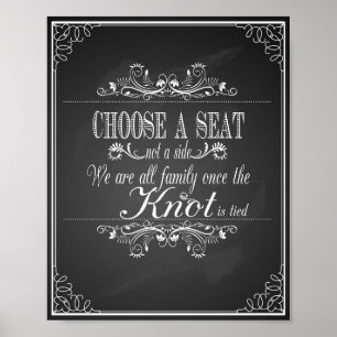 Weddenschap Kies een bord voor een zitplaats Poster