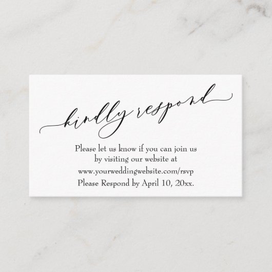 Weddenschap Kindly Antwoord online Luxury Script Informatiekaartje (Voorkant)