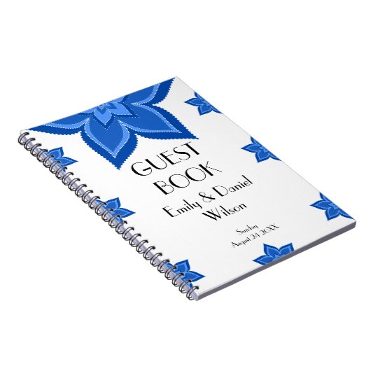 Weddenschap Kobalt Blue Flower Notitieboek (Rechterzijde)