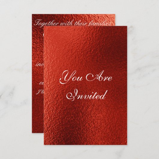 Weddenschap Koninklijke Uitnodiging Rode Mettalisc (Voorkant / Achterkant)