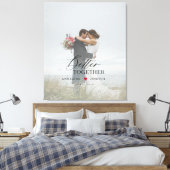 Weddenschap-koppel modern elegant fotografiescript canvas afdruk (Insitu (Slaapkamer))