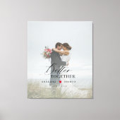 Weddenschap-koppel modern elegant fotografiescript canvas afdruk (Voorkant)