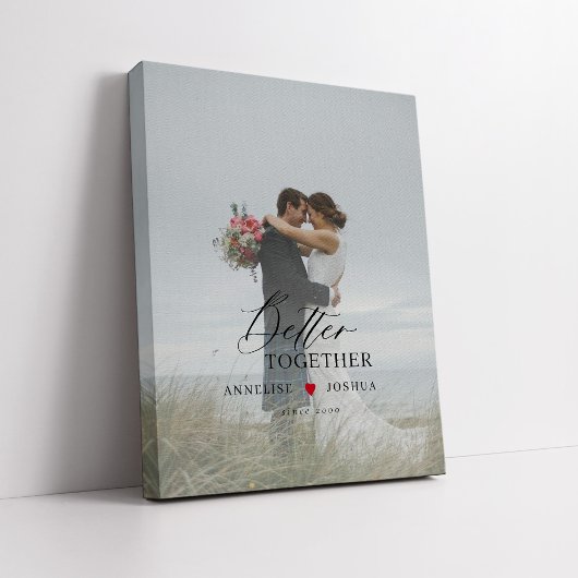 Weddenschap-koppel modern elegant fotografiescript canvas afdruk