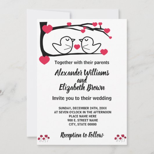 Weddenschap Land Chic Love Bird Kaart (Voorkant)