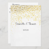 Weddenschap, legant, gouden Confetti Advieskaart (Voorkant / Achterkant)
