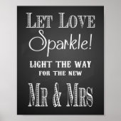 Weddenschap: "Let Love sparkle  chalkboard Poster (Voorkant)