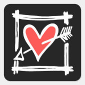 Weddenschap-liefdesharten zwart en rode stickers (Voorkant)