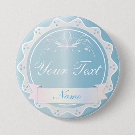 Weddenschap Light Blue Ronde Button 7,6 Cm (Voorkant)