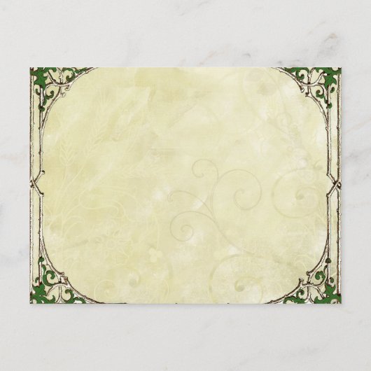 Weddenschap Lijst Parchment Swirl Uitnodiging Briefkaart (Achterkant)