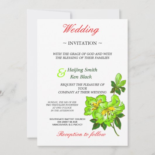 Weddenschap Limoen Orchid Wedding Flowers Kaart (Voorkant)