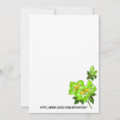 Weddenschap Limoen Orchid Wedding Flowers Kaart (Achterkant)