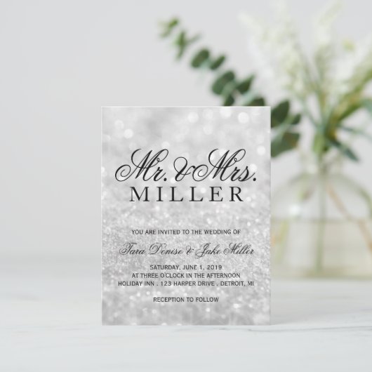 Weddenschap - Lit Silver Glit Fab Kaart (Staand voorkant)