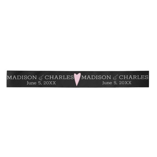 Weddenschap Logo Roze Heart Couples Datum voorvech Lint (Voorkant)