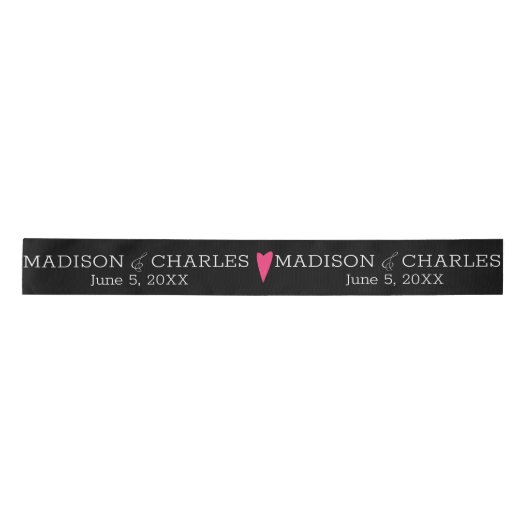 Weddenschap Logo Roze Heart Couples Datum voorvech Lint (Voorkant)