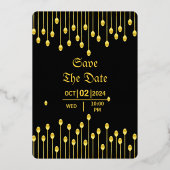 Weddenschap Luxury Invitation Gold Foil Sjabloon (Achterkant)