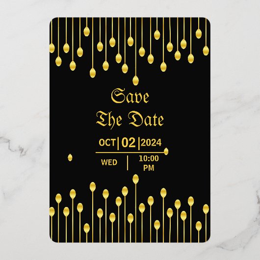 Weddenschap Luxury Invitation Gold Foil Sjabloon (Achterkant)